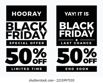 Black Friday in Typography art. Isolated Vector Illustration