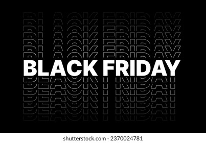 Cartel de tipografía del Black Friday.  Plantilla de diseño para evento de venta de viernes negro. Ilustración vectorial.