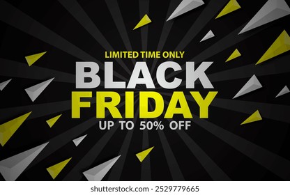 Anuncio de tipografía del Black Friday. Plantilla de diseño para ventas, promociones, anuncios y anuncios de redes sociales de Black Friday.