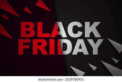 Black Friday typography banner. Design template for Black Friday sales, promotions, ads and social media ads.