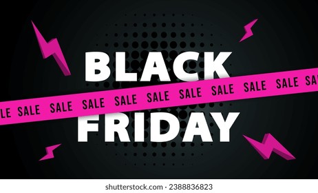  Cartel de tipografía del Viernes Negro. Ilustración de texto de tipografía lineal del Viernes Negro aislada en fondo negro. Plantilla de diseño moderno para la venta del Black Friday.