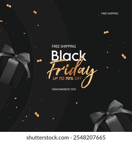 Black Friday typography banner. Minimalist text symbol of Black Friday