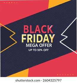 Black Friday typography banner. Black Friday modern linear typography text illustration isolated. Design template for Black Friday sale banner.
