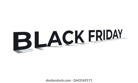 Black Friday typography banner.Horizontal text Black friday sale on white background.Big sale.Graphic elements.Design template for Black Friday sale.