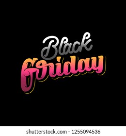 black friday typography and monoline type background