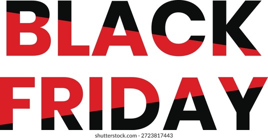 Vector de póster de tipografía de Black Friday. Texto moderno en negrita con bloques de color de alto contraste. Diseño promocional limpio para el marketing minorista.