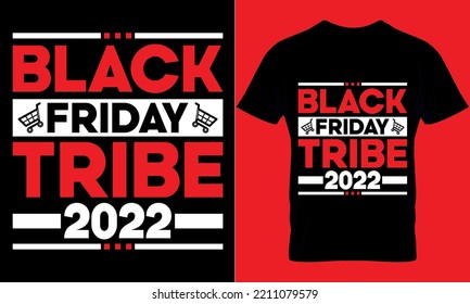 Black Friday Typografie T-Shirt Design mit bearbeitbarer Vektorgrafik. Schwarzer Friday Stamm.