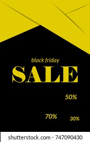 Black Friday Vector Background. Blck And Yellow Color Card Design. Sale Flyer Illustration.