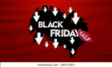black friday vector banner glowing 3d letters