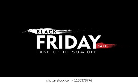 black friday vector banner glowing 3d letters and Brush style