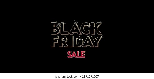 black friday vector banner glowing 3d letters	