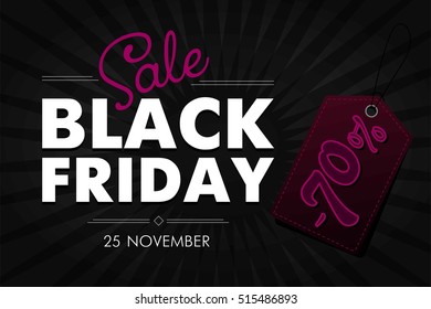 Black friday vector banner, poster, sticker