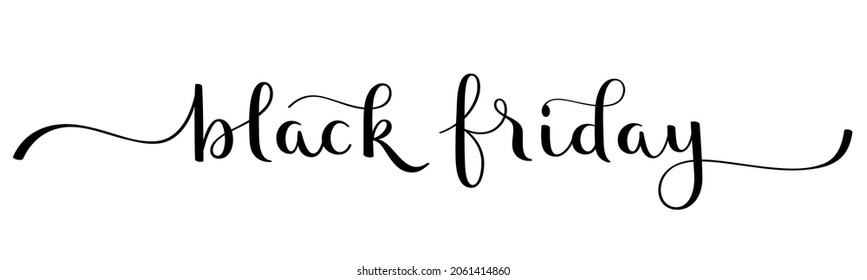 BLACK FRIDAY Black Vector Brush Calligraphy Banner On White Background