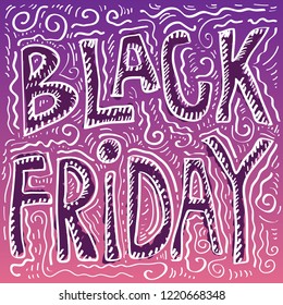 Black Friday vector doodle