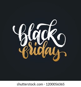 Black Friday, vector handwritten phrase. Calligraphy for sales poster, discount card etc. Lettering illustration for label or sticker.