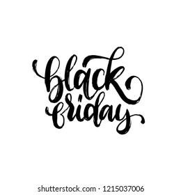 Black Friday, vector handwritten phrase. Calligraphy for sales poster, discount card etc. Lettering illustration for label or sticker.
