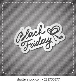 black friday, vector handwritten text on denim background