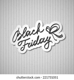 black friday, vector handwritten text on gray cardboard