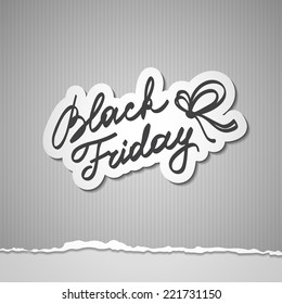 black friday, vector handwritten text on gray cardboard