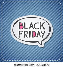 black friday, vector handwritten text and speech bubble