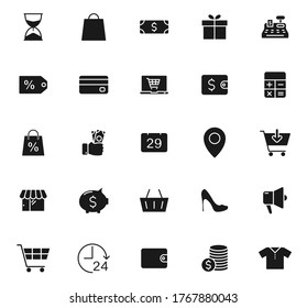black friday vector icons isolated on white background. icon set for web and ui design, mobile apps and print products