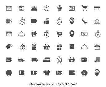 black friday vector icons set isolated on white background. promo advertising black friday icons for web and ui design.