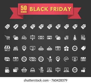 black friday vector icons for web and polygraphy design