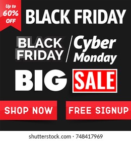 Black friday. Vector illustration. For flyers, invitation, posters, brochure, banners.
