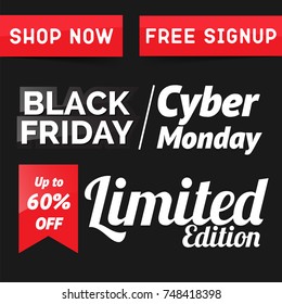 Black friday. Vector illustration. For flyers, invitation, posters, brochure, banners.