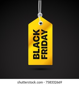 Black Friday Vector Label. Schwarzer Frisierverkauf, Vektoranhänger