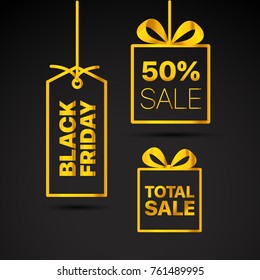 Black Friday Vector Labels Set. Black Friday Sale Vector Clipart