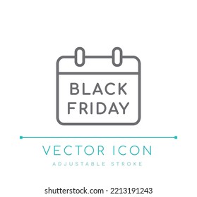 Icono de la línea del vector del viernes negro