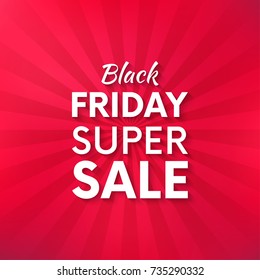 Black Friday Vector Promo Banner With Bright Background.