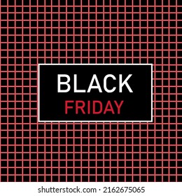 Black Friday vector with red neon lights on black background.