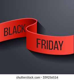 Black friday vector ribbons abstract flat gold banner and poster on background
