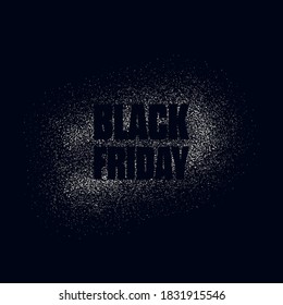 Banner web de venta vectorial del Viernes Negro. Pulverizar sobre el estilo de la pared. Descuentos, ofertas especiales de promoción, publicidad. Ilustración Eps10.