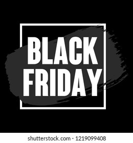 Black friday. Vector template. text ink and brush on acrylic stain. Black Friday banner on dark background.