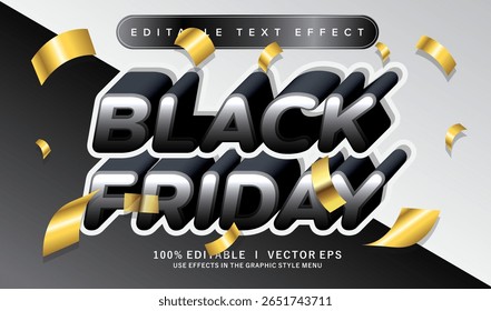 black friday vector text effect with modern style design