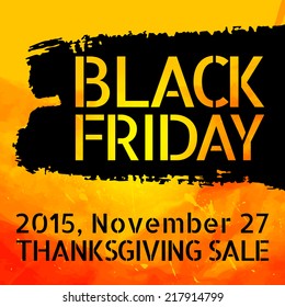 Black Friday vector Vintage grungy design poster template. Retro style Typography. Yellow and black. Trendy.