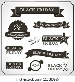 Black Friday vintage retro labels and emblems