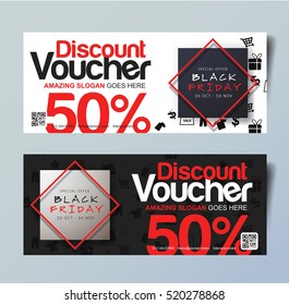 Black Friday voucher card vector template