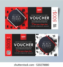 Black Friday voucher card vector template