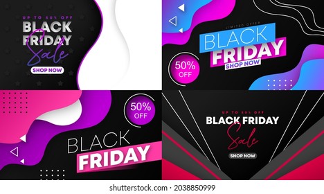Black friday web banner background illustration vector