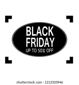 Black Friday. Web banner, logo, emblem and label. Friday holiday on Friday. On a white background