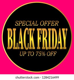 Black Friday. Web banner, logo, emblem and label. Friday holiday sales on Friday. 