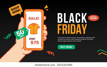 Black Friday Web Banner online shopping