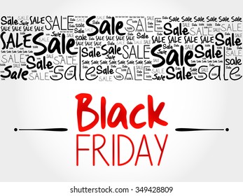 Black Friday word cloud background, business concept