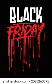 Schwarzes Freitag Wort in Albtraum Konzept. Bloody Black Friend Wortkonzept