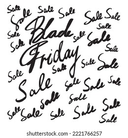 Black Friday words. Vector phrase sale.