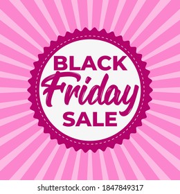 black friday writing illustration with pink sticker theme